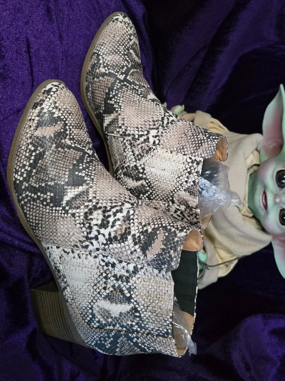 Maurices Snake Embossed Chelsea Booties. 2.5